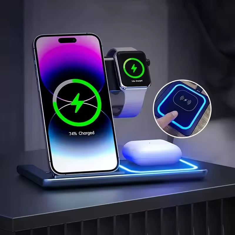 Wireless charging station 3 in 1