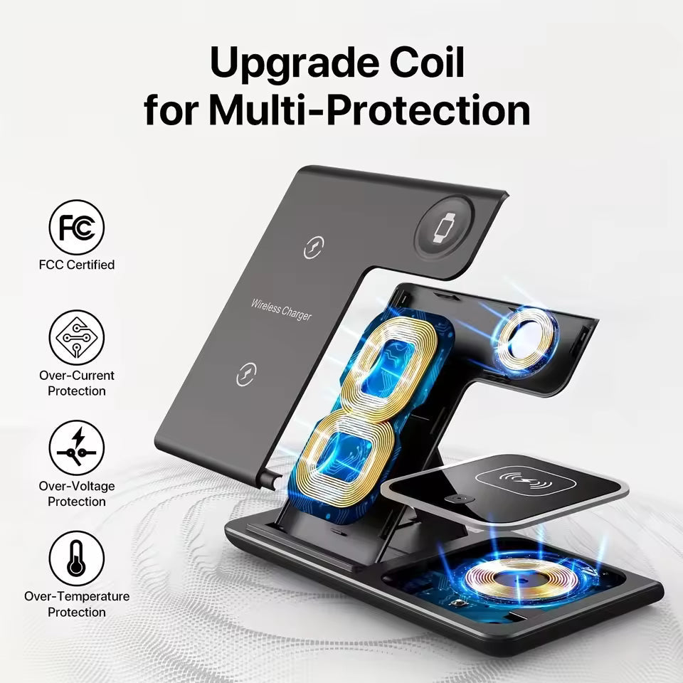 Wireless charging station 3 in 1