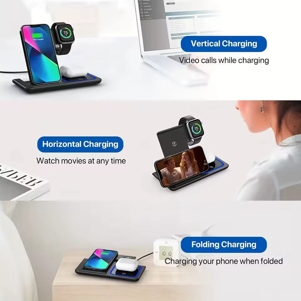 Wireless charging station 3 in 1